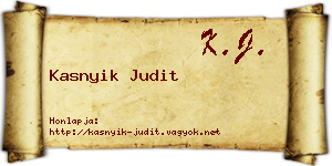 Kasnyik Judit névjegykártya